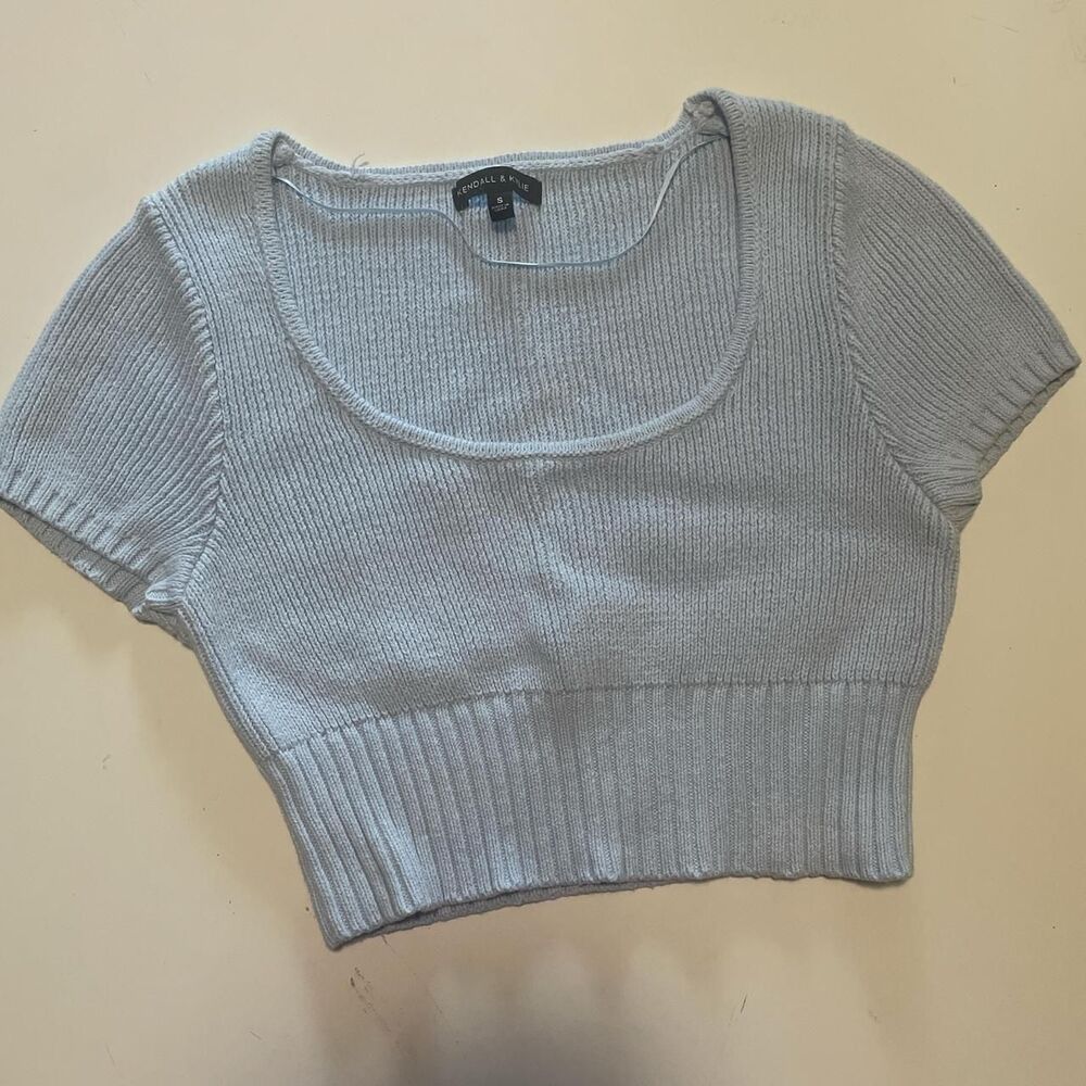 Blue Sweater Crop-top